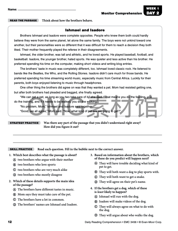 Daily Reading Comprehension,Grade 6 _inside_05.jpg