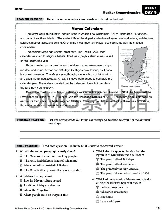 Daily Reading Comprehension,Grade 6 _inside_06.jpg