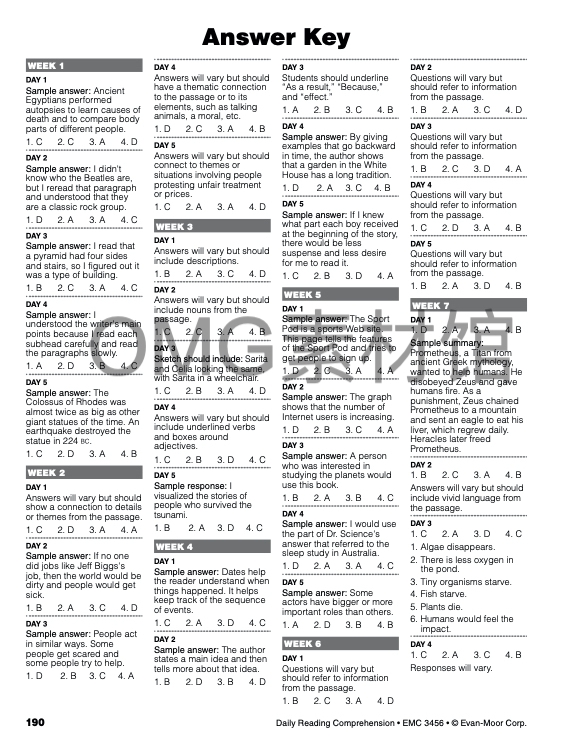 Daily Reading Comprehension,Grade 6 _inside_09.jpg