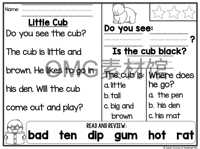 03.Kindergarten Reading Comprehension Passages- Volume 3_inside_01.jpg