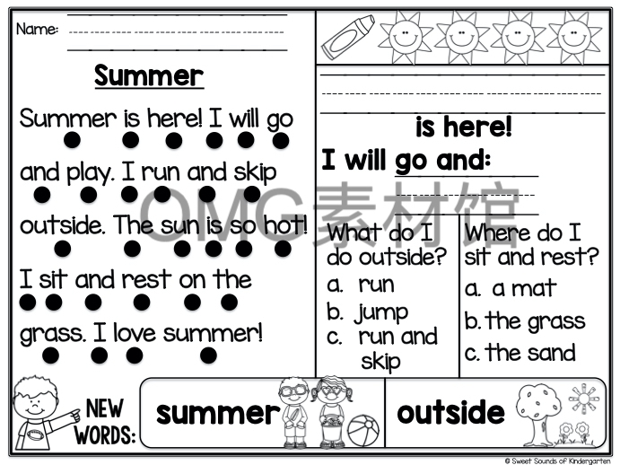 08.Kindergarten Reading Comprehension Passages- SUMMER_inside_02.jpg