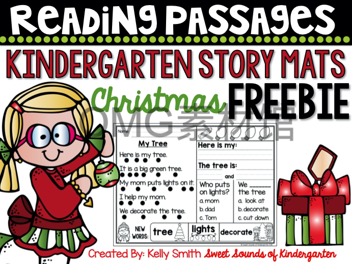 09.Kindergarten Reading Comprehension Passages- Christmas FREEBIE_cover.jpg