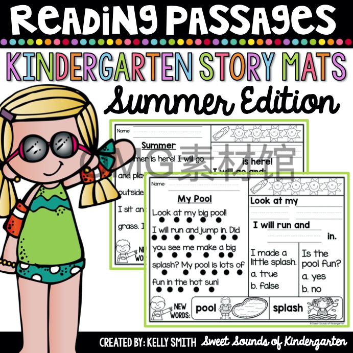 A01-21-08.Kindergarten Reading Comprehension Passages- SUMMER_cover.jpg