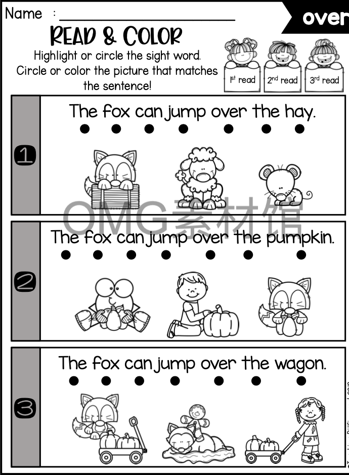 3.Sight Word Fluency Read and Color (First Grade) _inside_03.png
