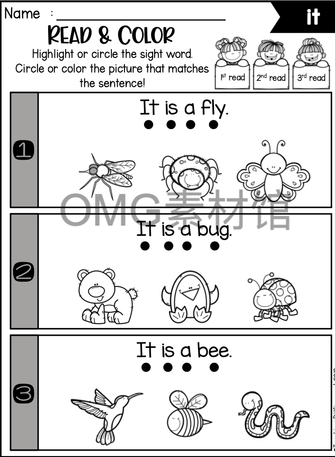 1.Sight Word Fluency Read and Color (Pre-Primer) _inside_03.png