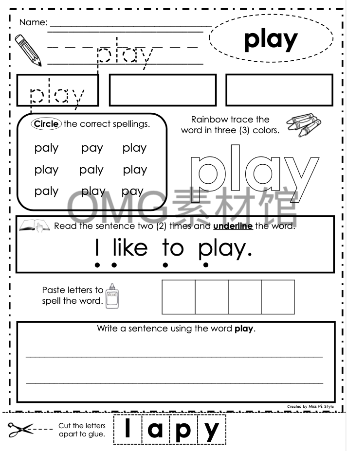 1.Sight Word Sheets Dolch Word List Pre-Primer_inside_02.png