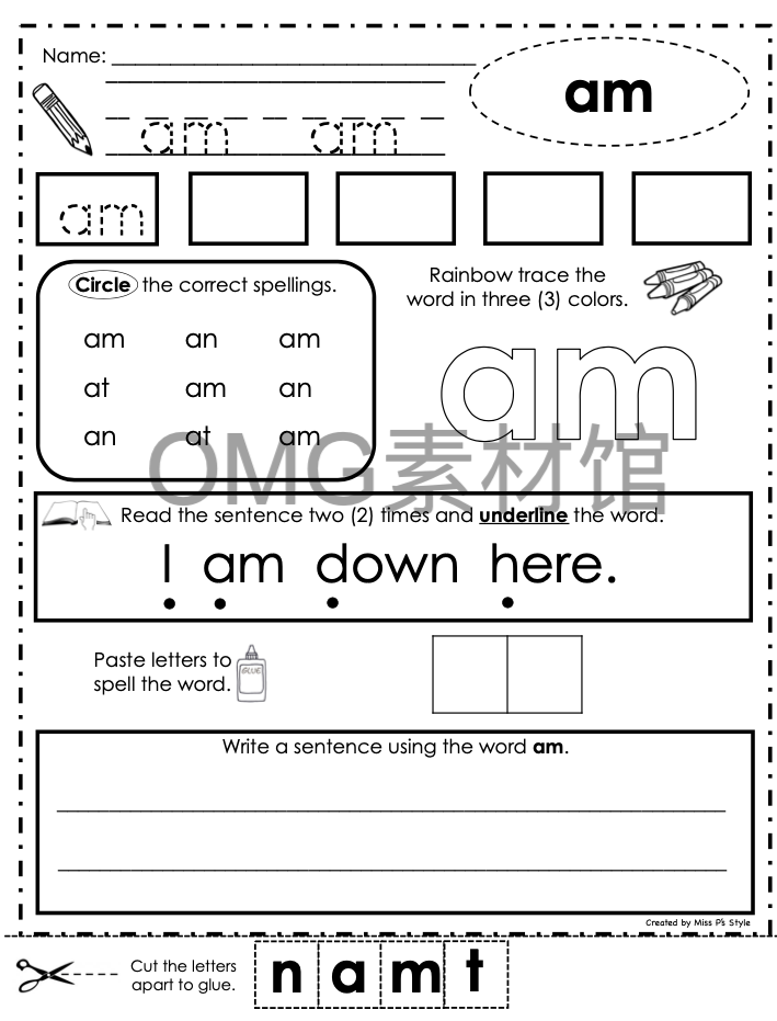 2.Sight Word Sheets Dolch Word List Primer_inside_01.png