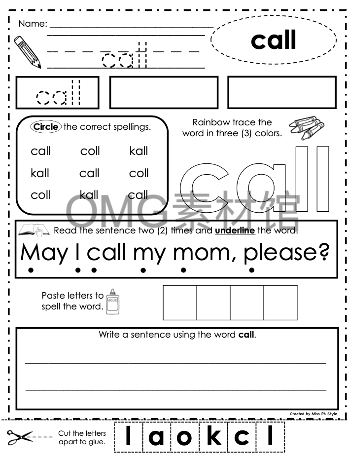 4.Sight Word Sheets Dolch Word List Second Grade_inside_02.png