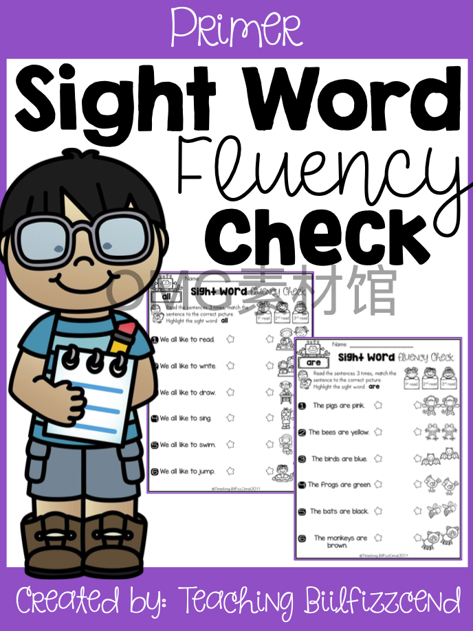 Sight Word Fluency Check (Set 2) - Primer _cover.png