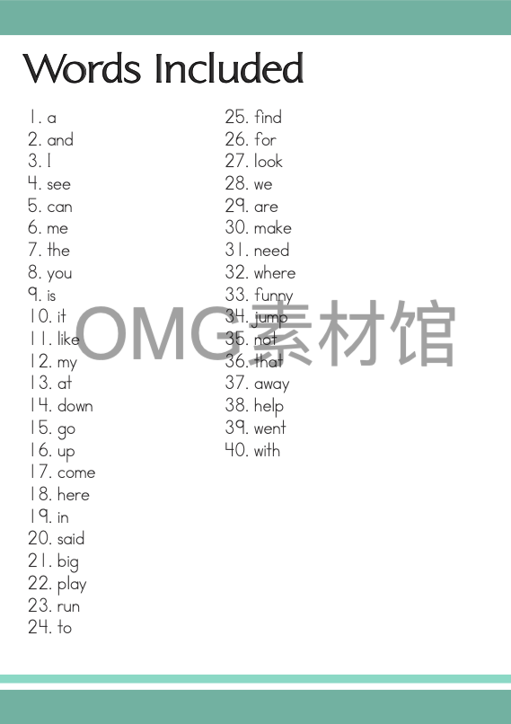 1.Sight Words Reading Homework - Pre-Primer_inside_01.png