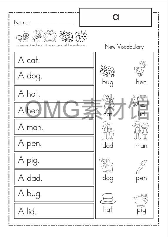 1.Sight Words Reading Homework - Pre-Primer_inside_02.png