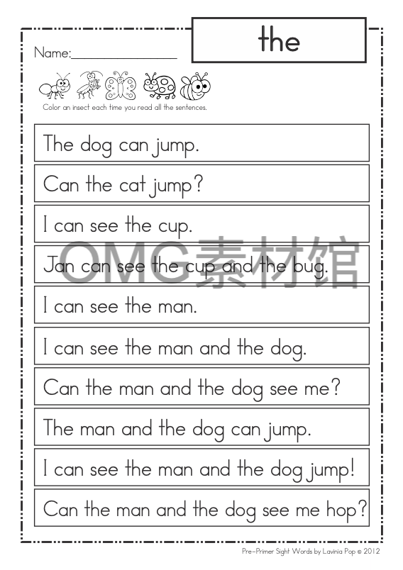 1.Sight Words Reading Homework - Pre-Primer_inside_04.png