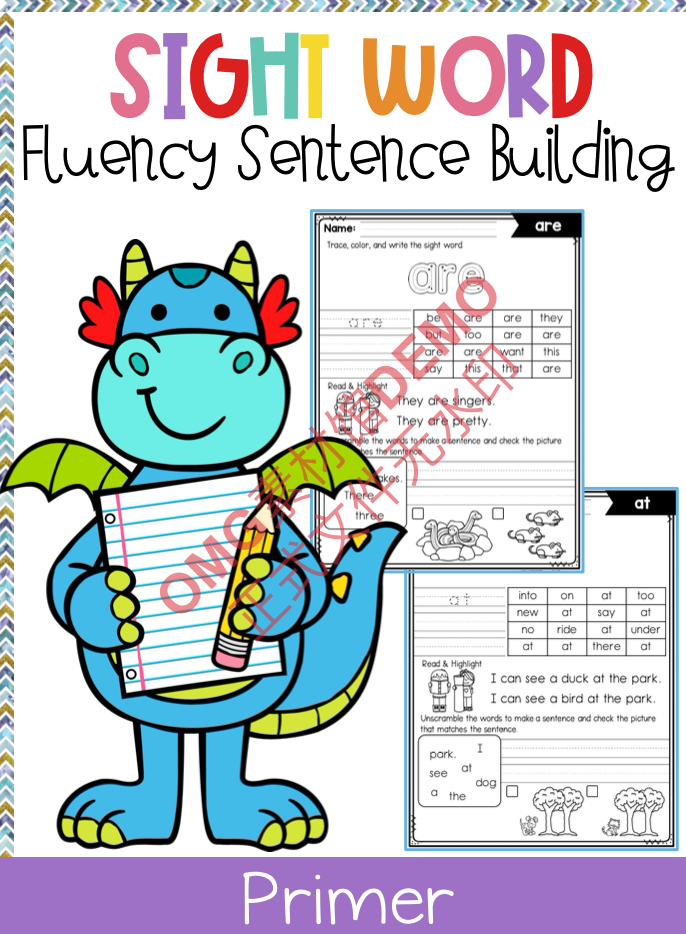 2 - Sight Word Fluency Sentence Scramble (Primer) _cover.png