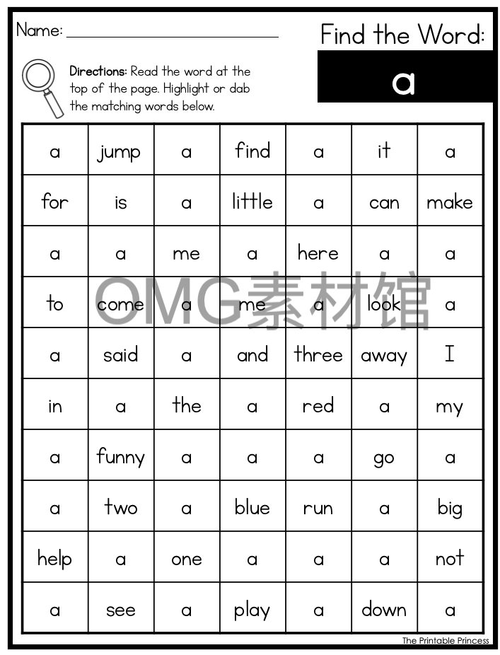 1.Find the Word Dolch Sight Words：Pre-Primer_inside_02.png